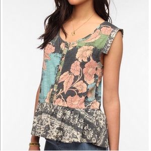 Ecote Acid-Wash Peplum Tee